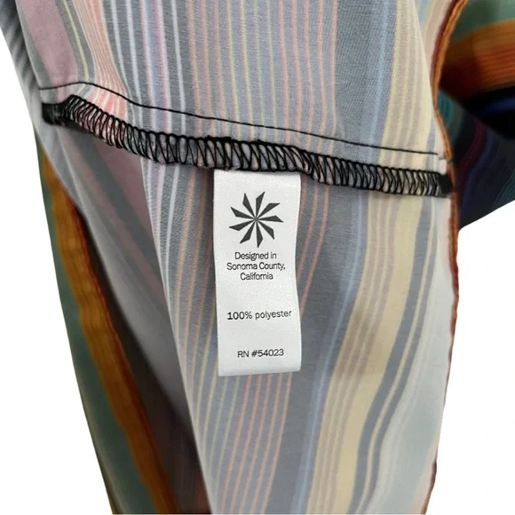 Athleta Havana Maxi Dress Sz Large Multicolor Rainbow Stripe Athletic Sleeveless - Picture 8 of 8